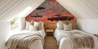 Retro Sky Race Mural by HappyWall