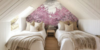 Charming Cherry Blossom Alley Mural by HappyWall