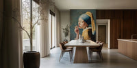 Girl With Pearl Earring Smoking Joint Mural by HappyWall