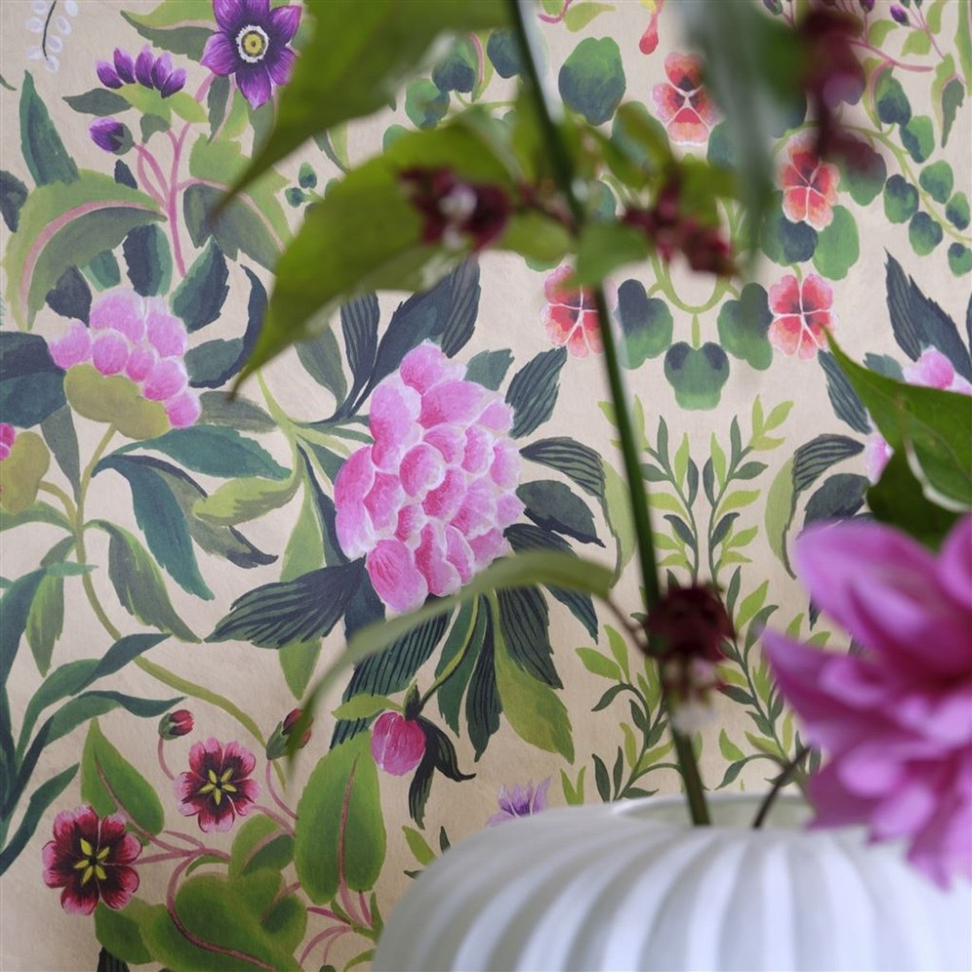 Ikebana Damask Wallpaper by Designers Guild