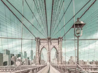New York City Brooklyn Bridge Urban Vintage Mural by HappyWall