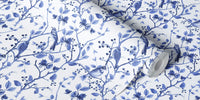 Nordic Chinoiserie Whispers Blue Birds Mural by HappyWall
