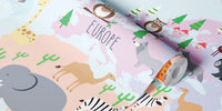 Nursery World Map With Animals Mural by HappyWall