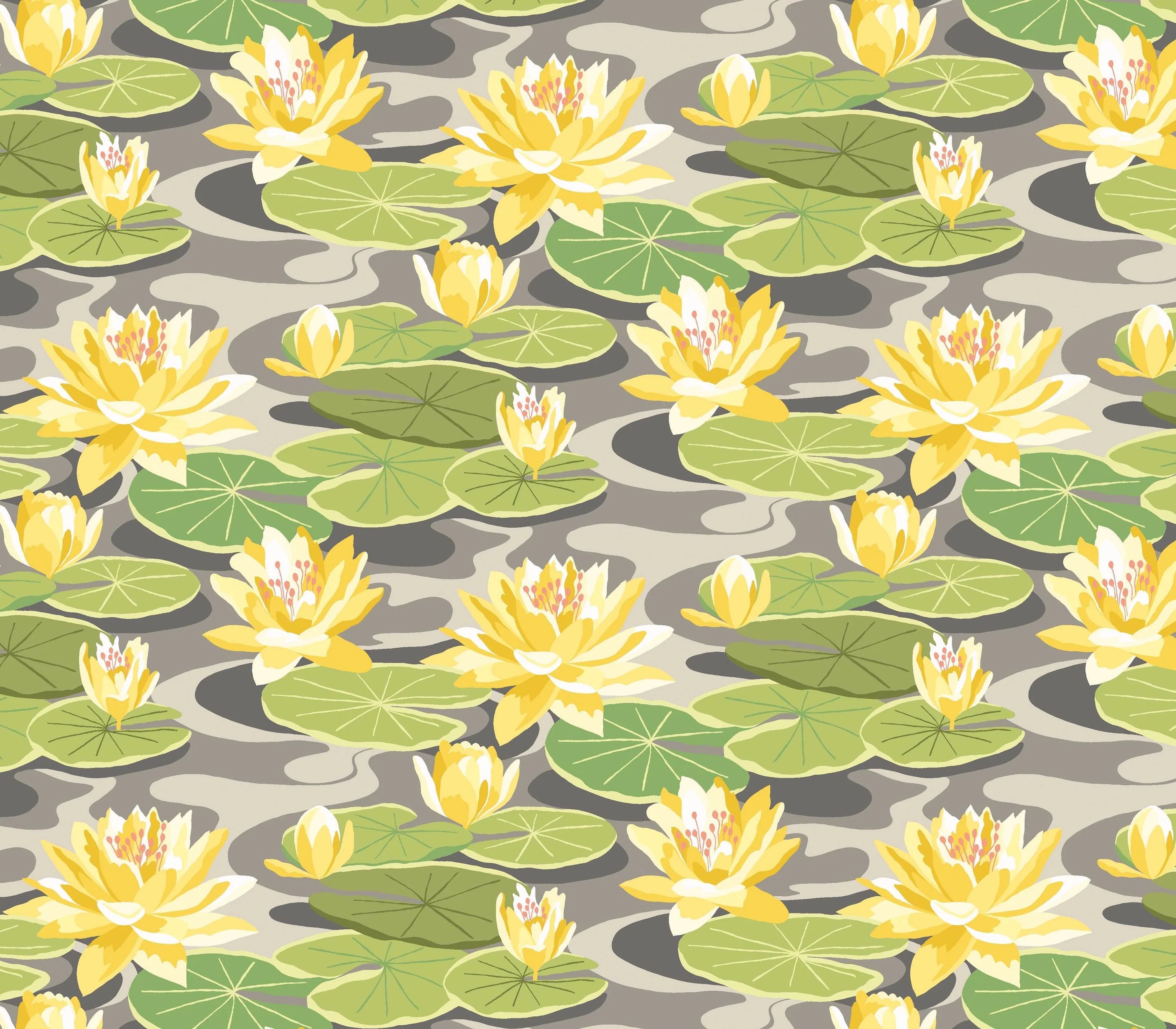 Waterlily wallpaper by Ohpopsi