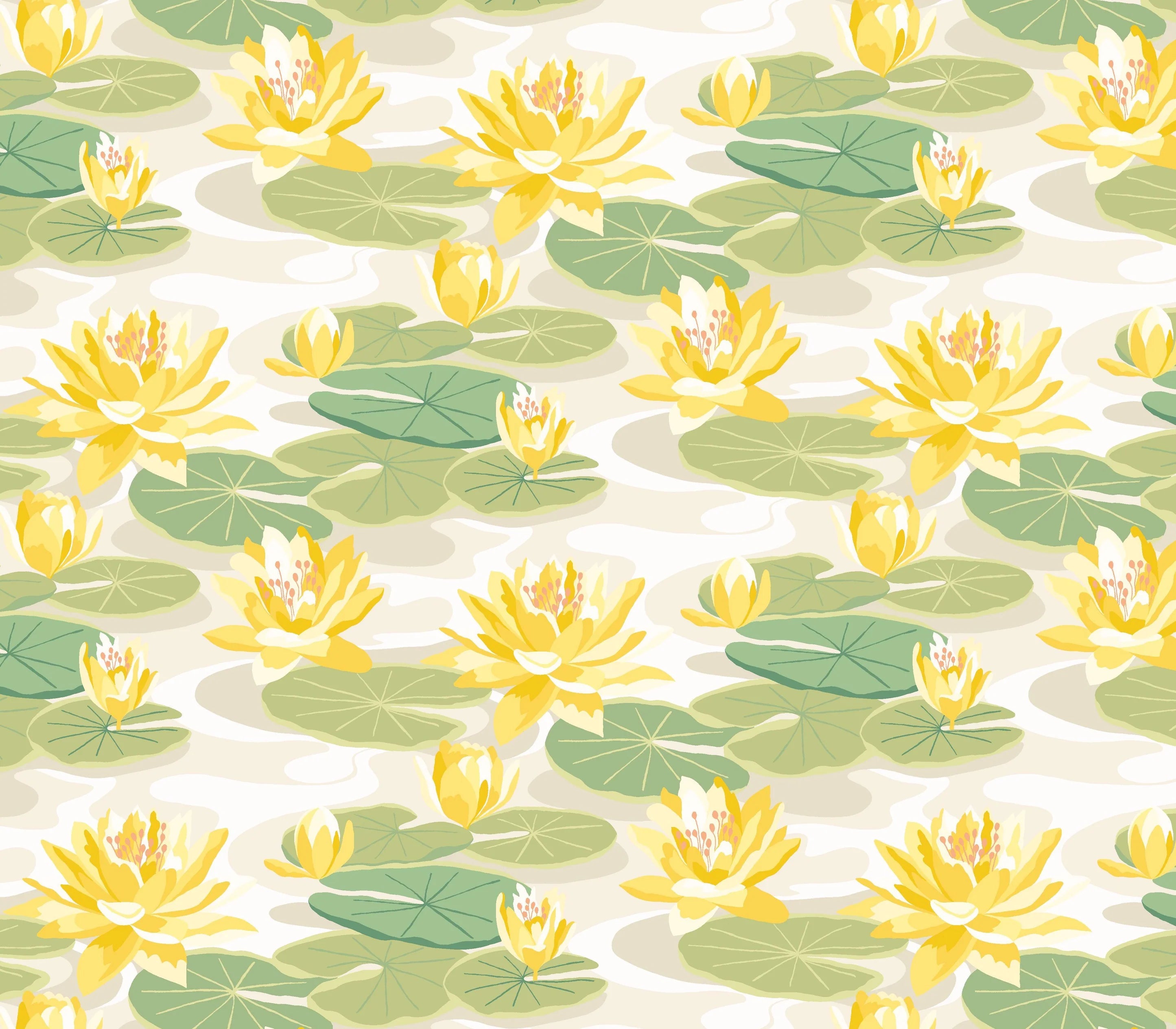 Waterlily wallpaper by Ohpopsi