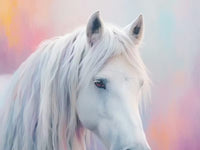 Pastel Horse Portrait Mural by HappyWall