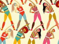 Retro Aerobic Workout Light Mural by HappyWall
