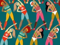 Retro Aerobic Workout Light Mural by HappyWall