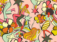 Retro Disco Dance Pop Rose Mural by HappyWall