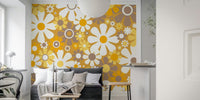 Groovy Retro Garden Flowers 60s Floral Mural by HappyWall