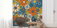 Groovy Retro Garden Flowers 60s Floral Mural by HappyWall