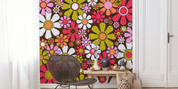 Groovy Retro Garden Flowers 60s Floral Mural by HappyWall