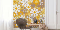 Groovy Retro Garden Flowers 60s Floral Mural by HappyWall