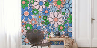 Groovy Retro Garden Flowers 60s Floral Mural by HappyWall