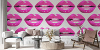 Purple Lips Mural by HappyWall