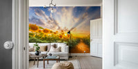 Sunflowers and the Secret Path Mural by HappyWall