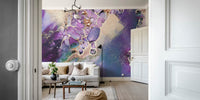 Amethyst Diamonds Gold Mural by HappyWall
