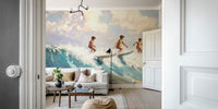 Kids on the Wave Mural by HappyWall