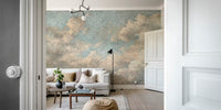 Bricks Wall Classic Painting Clouds Mural by HappyWall