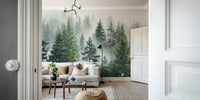 Mystical Pine Forest Mural by HappyWall