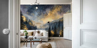 Starry Woodland Dreamscape Mural by HappyWall