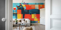 Chill Cat and Wine Mural by HappyWall