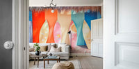 Surfboards On The Beach Mural by HappyWall