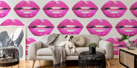 Purple Lips Mural by HappyWall