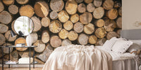 Spring Woodpile Mural by HappyWall