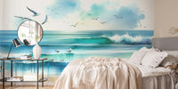 Serene Seascape Mural by HappyWall