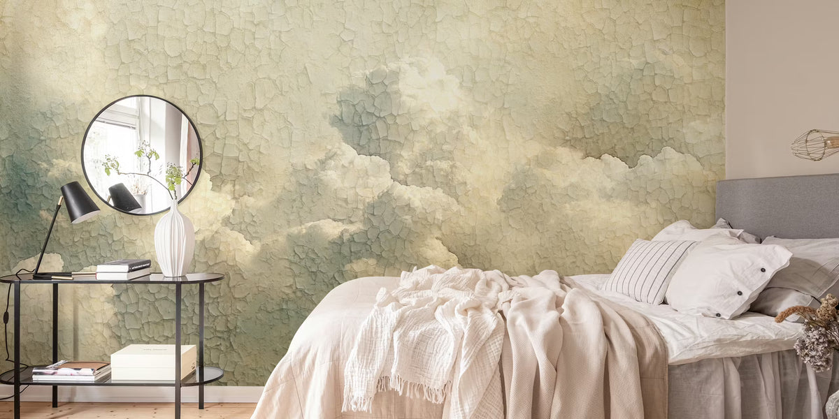 Heavenly Sky Aesthetic Vintage Clouds Mural by HappyWall