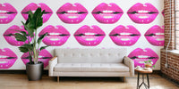 Purple Lips Mural by HappyWall