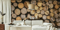 Spring Woodpile Mural by HappyWall