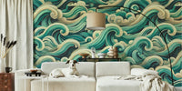 Endless Ocean Rhythm Mural by HappyWall