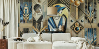 Jazz Age Sophistication in Art DecO Mural by HappyWall