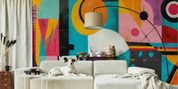 Geometric Pop Art Mural by HappyWall