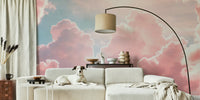 Dreamy Rose Strawberry Cotton Candy Clouds Mural by HappyWall