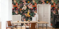 Floral and Pin-Up Girls III - Night Wallpaper Mural by HappyWall