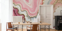 Chic Pink and Gold Glam Marble Stone Mural by HappyWall