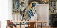 Jazz Age Sophistication in Art DecO Mural by HappyWall