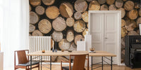 Spring Woodpile Mural by HappyWall