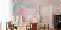 Dreamy Rose Strawberry Cotton Candy Clouds Mural by HappyWall