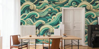 Endless Ocean Rhythm Mural by HappyWall