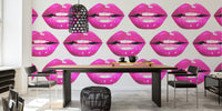 Purple Lips Mural by HappyWall