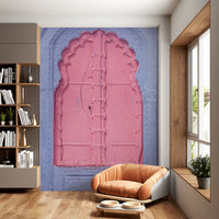 Pink Window In The Blue City Mural by HappyWall