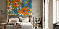 Groovy Retro Garden Flowers 60s Floral Mural by HappyWall