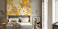 Groovy Retro Garden Flowers 60s Floral Mural by HappyWall