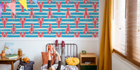 Lobster Stripe Beach House Fun Mural by HappyWall