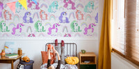 Cute Baby Unicorns on a Pastel Sky Mural by HappyWall