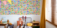 Playful Meadow Positivity Animals Mural by HappyWall